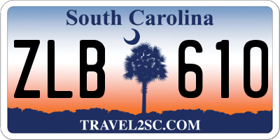 SC license plate ZLB610