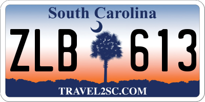 SC license plate ZLB613