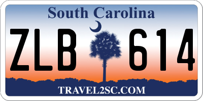 SC license plate ZLB614