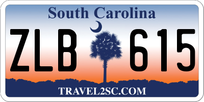 SC license plate ZLB615