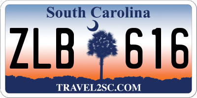 SC license plate ZLB616