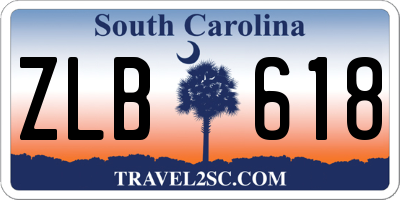 SC license plate ZLB618