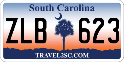 SC license plate ZLB623