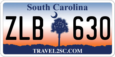 SC license plate ZLB630