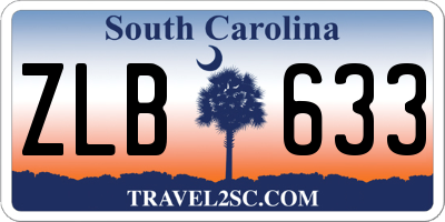 SC license plate ZLB633