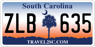 SC license plate ZLB635