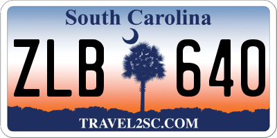 SC license plate ZLB640