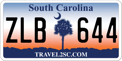 SC license plate ZLB644