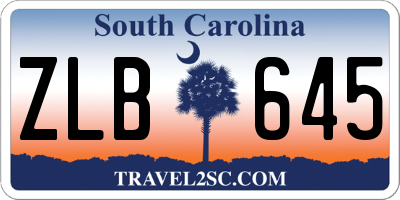 SC license plate ZLB645