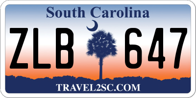 SC license plate ZLB647