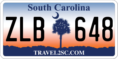 SC license plate ZLB648