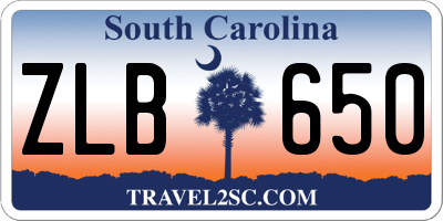 SC license plate ZLB650