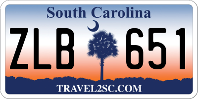 SC license plate ZLB651