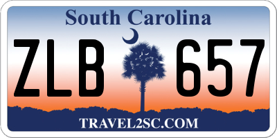 SC license plate ZLB657