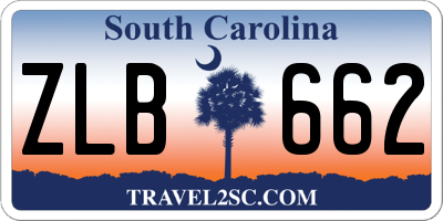 SC license plate ZLB662