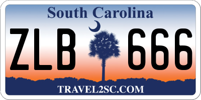 SC license plate ZLB666