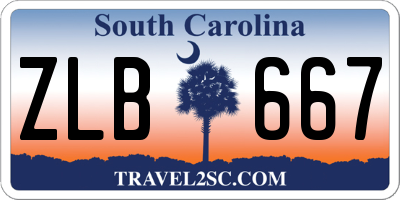 SC license plate ZLB667