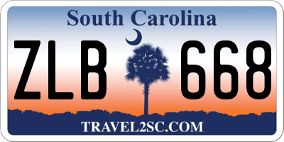 SC license plate ZLB668