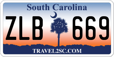 SC license plate ZLB669