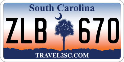SC license plate ZLB670