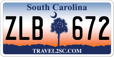 SC license plate ZLB672