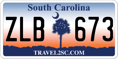 SC license plate ZLB673