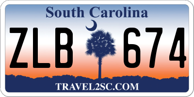 SC license plate ZLB674
