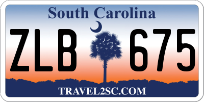 SC license plate ZLB675