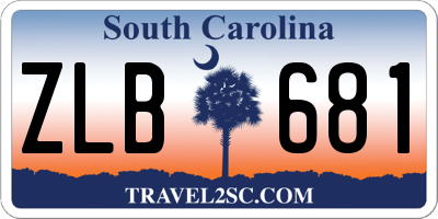 SC license plate ZLB681