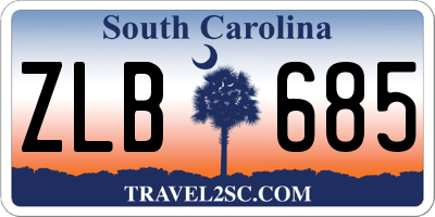 SC license plate ZLB685