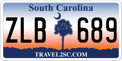SC license plate ZLB689