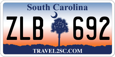 SC license plate ZLB692