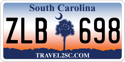 SC license plate ZLB698
