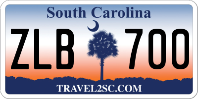 SC license plate ZLB700