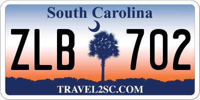 SC license plate ZLB702