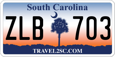 SC license plate ZLB703