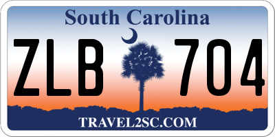 SC license plate ZLB704
