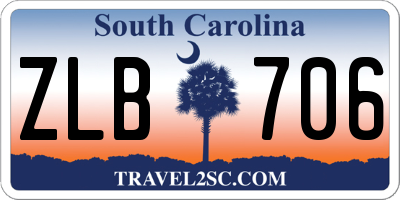 SC license plate ZLB706