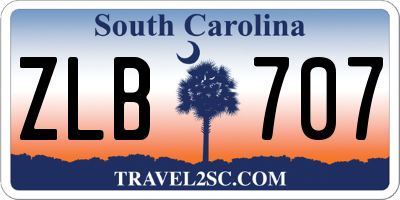 SC license plate ZLB707