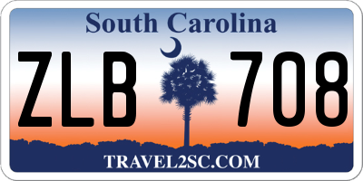 SC license plate ZLB708