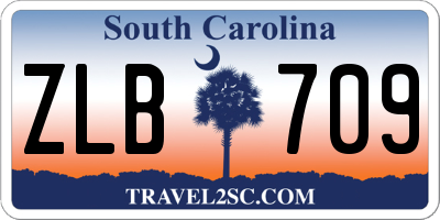 SC license plate ZLB709