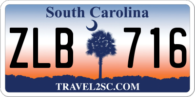 SC license plate ZLB716