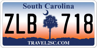 SC license plate ZLB718
