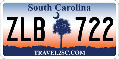 SC license plate ZLB722
