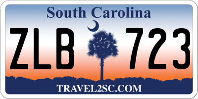 SC license plate ZLB723