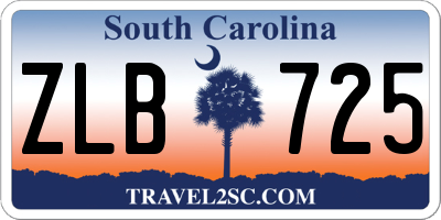SC license plate ZLB725