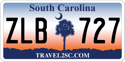 SC license plate ZLB727
