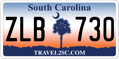 SC license plate ZLB730