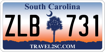 SC license plate ZLB731