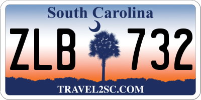 SC license plate ZLB732